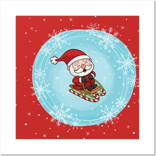 Santa Sliding Posters and Art